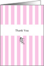 Pink Candy Stripes Thank You card