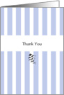 Blue Candy Stripes Thank You card