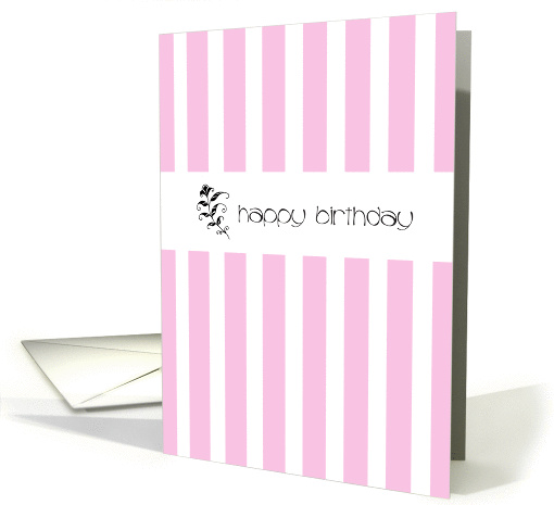 Pink Candy Stripes Birthday card (86152)