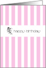 Pink Candy Stripes Birthday card