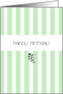 Mint Candy Stripes Birthday card