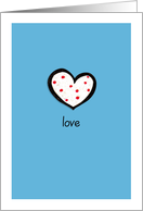 Dotty Hearts turquoise Love Card