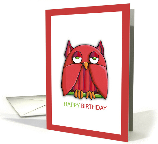 Red Owl Happy Birthday card (909678)