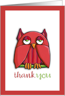 Red Owl Thank You Card