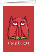 Red Owl red Thank You Card