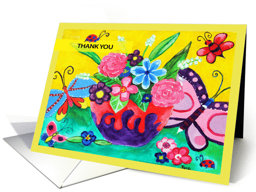 Butterflies & Ladybugs Thank You card (909689)