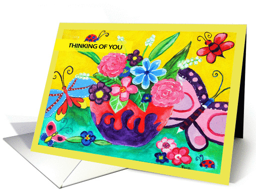 Butterflies & Ladybugs Thinking Of You card (909690)