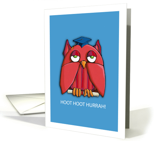 Red Owl aqua Graduation Congratulations card (909692)