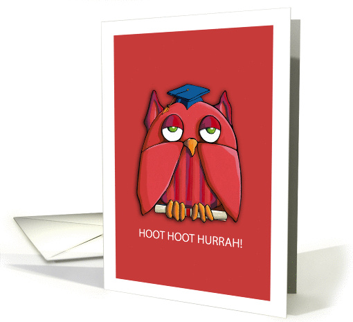 Red Owl red Graduation Congratulations card (909693)