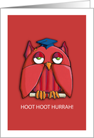 Red Owl red Graduation Congratulations Card
