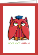 Red Owl Graduation Congratulations Card