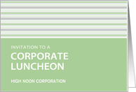 Pistachio Stripe Corporate Luncheon Invitation Card Customizable card