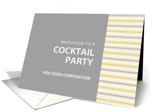 Amber Stripe Corporate Cocktail Invitation Card Customizable card