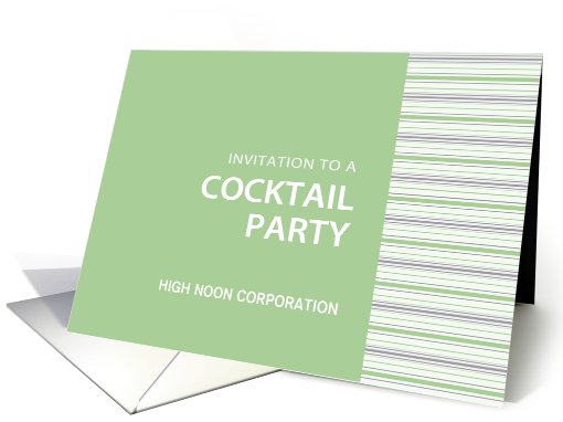Pistachio Stripe Corporate Cocktail Invitation Card Customizable card