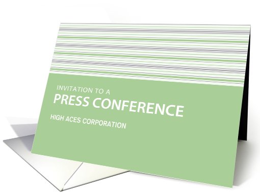Pistachio Stripe Press Conference Invitation Customizable card