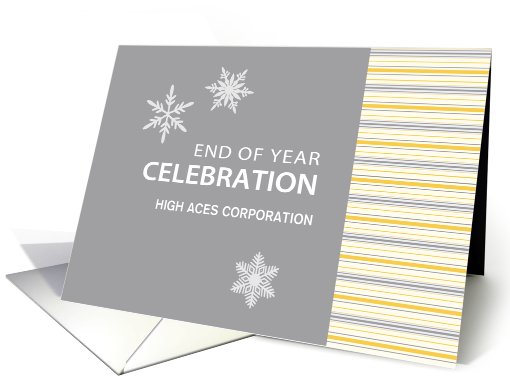 Amber Stripe Corporate New Year Party Invitation Customizable card