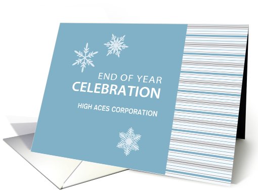 Cornflower Stripe Corporate New Year Party Invitation... (917946)