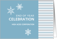 Cornflower Stripe Corporate New Year Party Invitation Customizable card