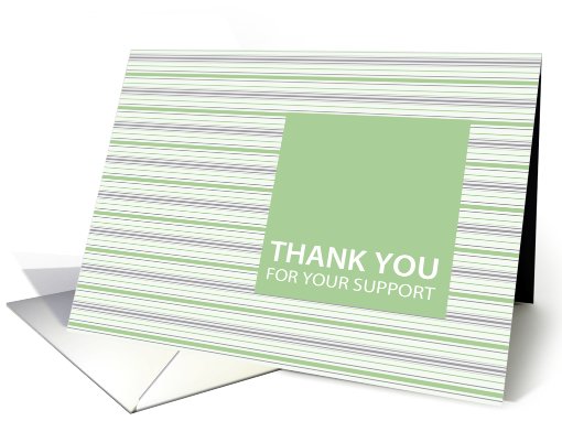 Pistachio Stripe Corporate Thank You For Your Support card (917998)