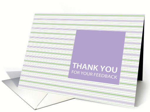 Lilac Stripe Thank You For Your Feedback card (918245)