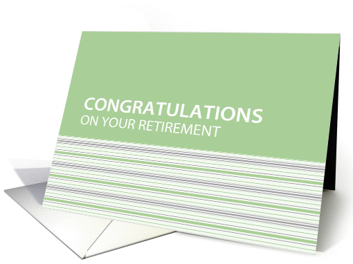 Pistachio Stripe Retirement Congratulations card (918254)