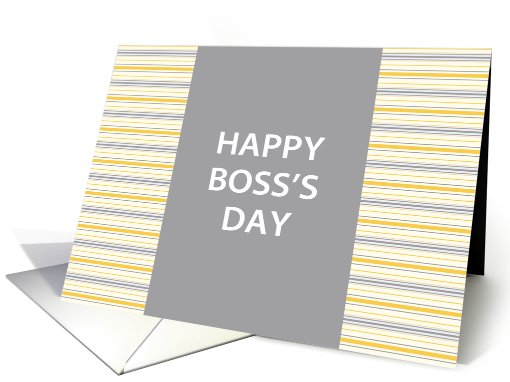 Amber Stripe Happy Boss's Day card (918268)