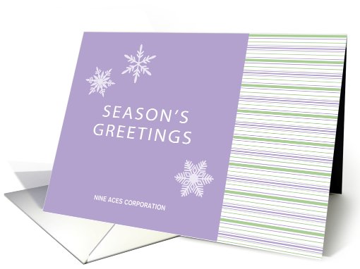Lilac Stripe Vendor/Supplier Season's Greetings Card Customizable card