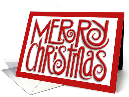 Merry Christmas in red Christmas card (986517)