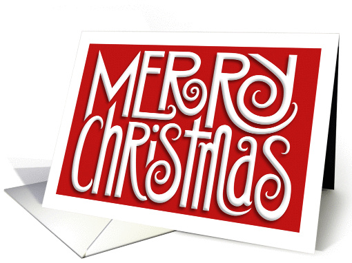 Merry Christmas in white Christmas card (986521)