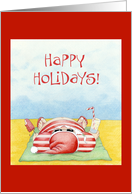 Santa in the Sand Red card