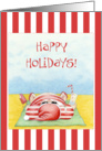 Santa in the Sand Stripes card