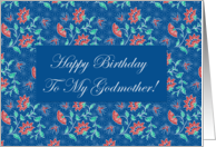 Happy Birthday Godmother, Aiyana Floral Batik Card