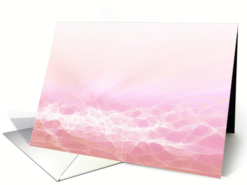Breast Cancer- Survivor Announcement (Pink Abstract Wave) card