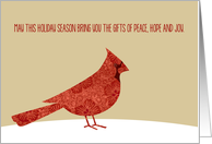 Modern Cardinal Holiday Wishes Card