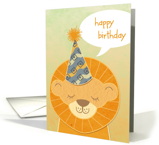 Cute Kids Lion Happy Birthday card (303124)