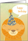 Cute Kids Lion Happy Birthday Card
