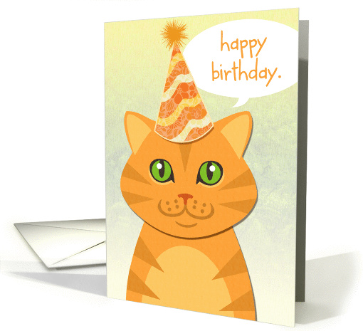 Cute Kids Cat Happy Birthday card (334178)