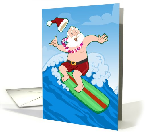 Surfing Santa card (520077)