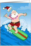 Surfing Santa card