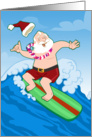 Surfing Santa card