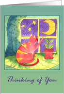 Cat & Moon: Thinking of You card