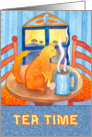 Cat Tea Time card