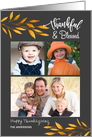 Thankful & Blessed Thanksgiving Holiday Photo Collage Card