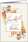 Thankful Fall Foliage Thanksgiving Holiday Greeting to Mother card