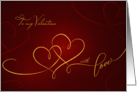 To My Valentine Gold Linked Hearts with Love card