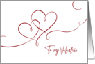 Minimalist Linked Hearts to My Valentine card
