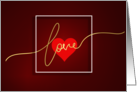 Love Script Modern Happy Valentine’s Day Dark Red and Gold card