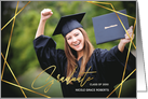 Graduation Announcement Gold Geometric Photo for Daughter card