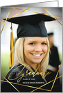 Graduation Announcement Gold Geometric Photo for Daughter card