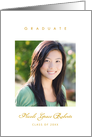 Graduation Announcement Gold and White Minimalist Photo Daughter card